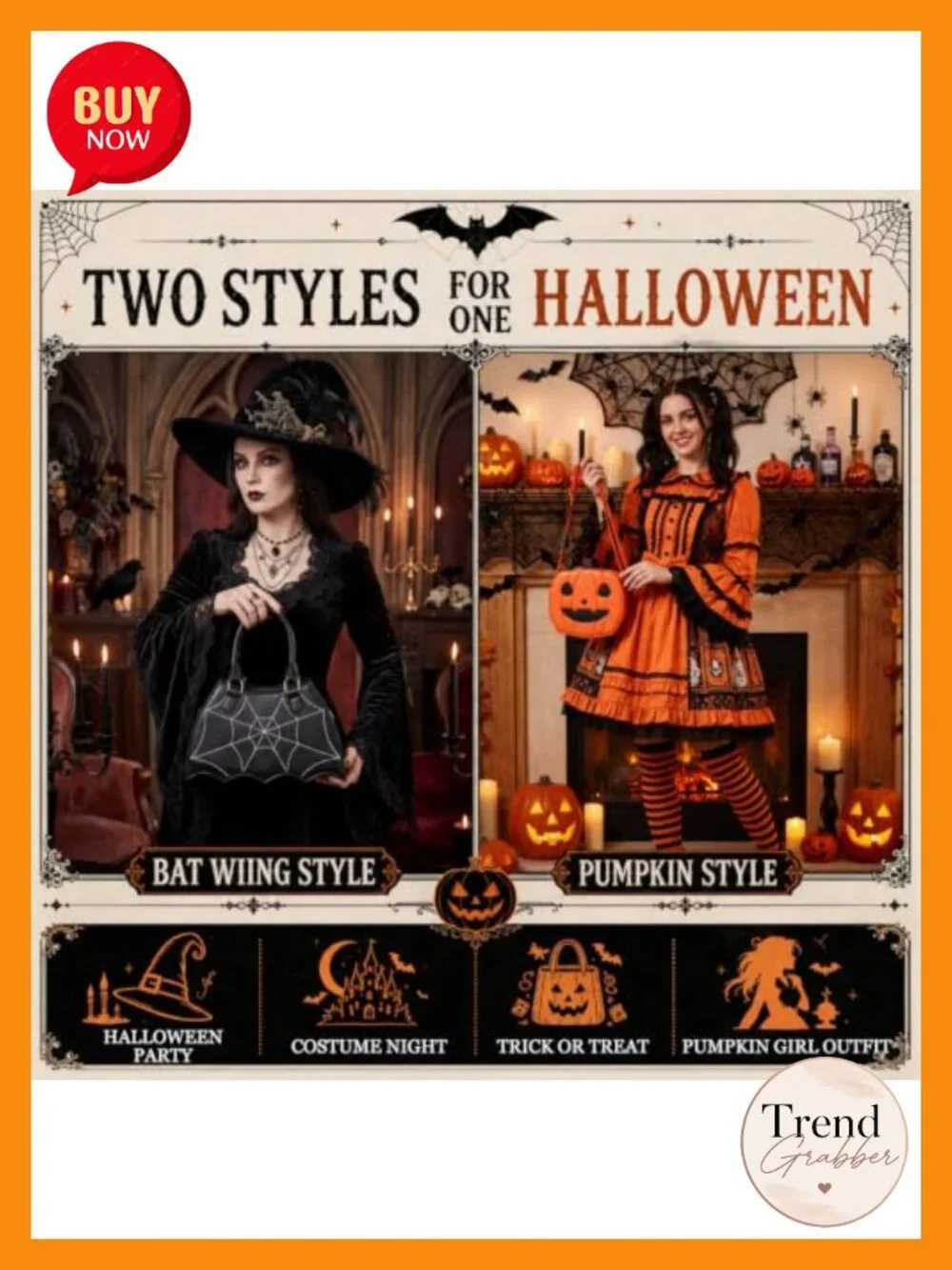 Halloween Purse Set for Women PU Leather Pumpkin and Bat Backpacks 2 Pack